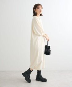 Green Parks ７分袖裏毛ドッキングロゴワンピース