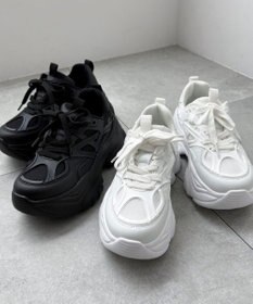 WEGO 【SMLサイズ展開】ラバーコンビ厚底スニーカー