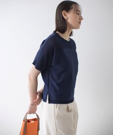 組曲 【WEB限定】メッシュ切り替えドルマン ニット