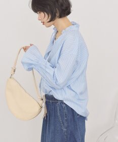 AMERICAN HOLIC スタンドフリルストライプスキッパーブラウス