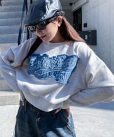 WEGO デニムワッペンプルオーバー