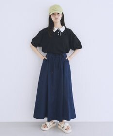 earth music&ecology バイカラーポロニット