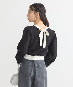 earth music&ecology 配色バックリボンプルオーバー