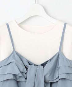 Feroux 【セットアップ対応・洗える】リボンタフタ ビスチェ カットソー