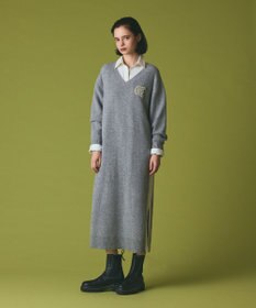 GRACE CONTINENTAL ライン配色ニットワンピース