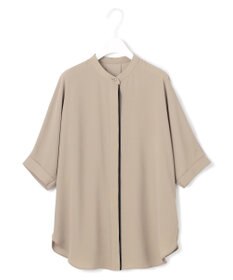 ICB L 【人気のため新色追加・接触冷感・UVケア・速乾・洗える】BackSatinAmunzen 5分袖バンドカラーブラウス