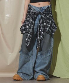 WEGO フェイクシャツスリーブデニム