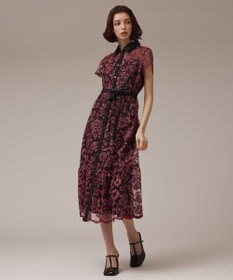 GRACE CONTINENTAL チュールフラワー刺繍ワンピース