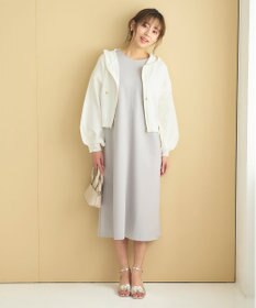 Feroux 【洗える】ドロストスリーブカットソー ワンピース