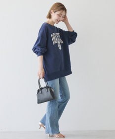 AMERICAN HOLIC カレッジロゴクラックプリント裏毛プルオーバー