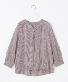 ANY SIS 【洗える】シルケットジャージーストライプ ブラウス