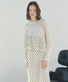 YECCA VECCA ドット柄バルーンキャミワンピース