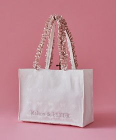 Maison de FLEUR リボン柄ジャカードスクエアトートMバッグ