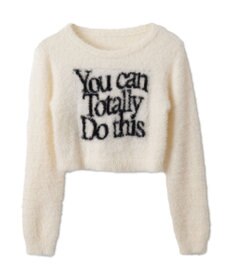 WEGO シャギーロゴコンパクトニット