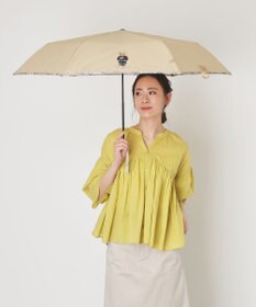 MOONBAT 【WEB限定/軽量】POLO RALPH LAUREN（ポロ ラルフローレン） 折りたたみ傘 ポロベア×チェックパイピング 無地 FLAG BEAR