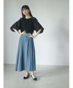 Green Parks armonia．袖布帛ニットプルオーバー