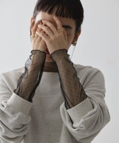 AMERICAN HOLIC ドットチュールハイネックプルオーバー