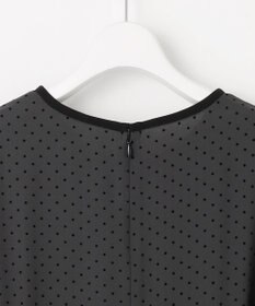 J.PRESS LADIES L 【洗える】ドットフロッキープリント ワンピース