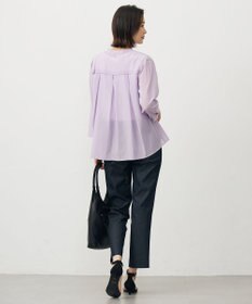 J.PRESS LADIES L 【洗える・速乾・接触冷感】リライムライトローン バックフレア ブラウス