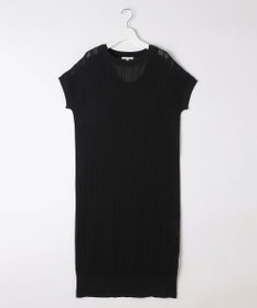 自由区 【ワコールコラボ】【カタログ掲載・洗える】レーシーニット ドレス