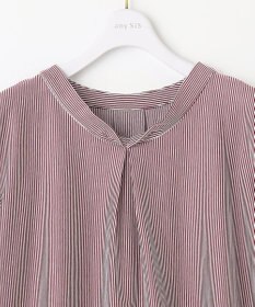 ANY SIS 【洗える】シルケットジャージーストライプ ブラウス