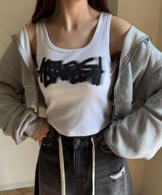 WEGO 【カップ付きインナー】グラフィックカップ付きリブタンク