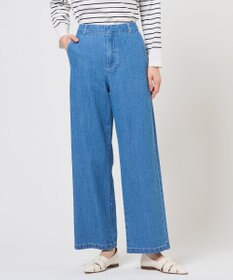 J.PRESS LADIES コットンリネン 7oz デニム セミワイド パンツ