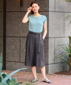 自由区 【XSサイズ～/洗える/セット可】ハイツイストコットンアセテート フレンチスリーブニット