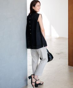 組曲 L 【先行予約】ライトリネンライクテーパード パンツ