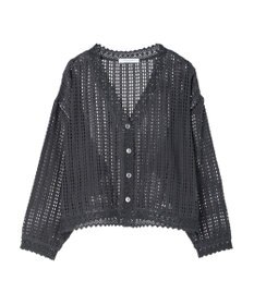 Green Parks インド綿　レース編みカーディガン