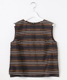 自由区 マルチストライプジャカードノースリーブ ブラウス