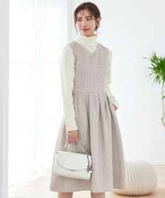 Tiaclasse 【洗える】ツイードタックワンピース