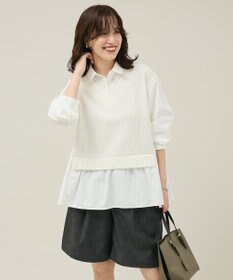 Green Parks カットモールドッキングシャツチュニック