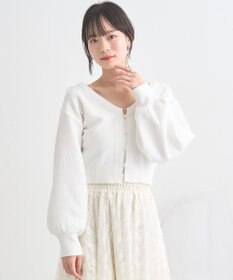 earth music&ecology パールボタンショートニットカーディガン