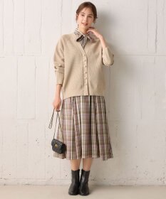 組曲 【リボンタイ付き】シアーツイルチェック ワンピース