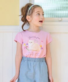 ANY KIDS フォトプリント ネコ Tシャツ