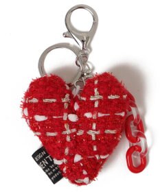 WEGO ツイードビッグハートキーホルダー