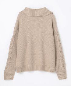 ANY 【洗濯機可】スキッパーソフトタッチアラン柄ニット