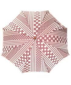 槇田商店 Kirie ドットとストライプ アンティークボルドー 長傘