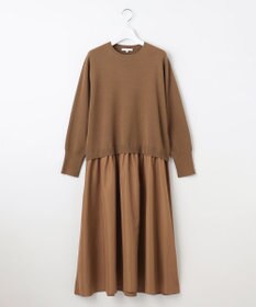自由区 【カタログ掲載】ウールミラノ異素材 ワンピース