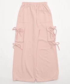 WEGO 【ウエストゴム】リボンカーゴスウェットパンツ