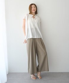 YECCA VECCA ギャザーリボンブラウス