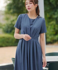 Tiaclasse 【おのののかさん着用】半袖&長袖選べる袖丈・タックフレアワンピース