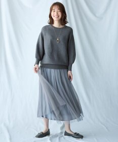 ANY L 【洗濯機可/6色展開】ラウンドネックガーターニット