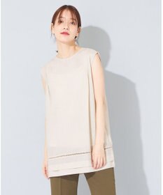 SHARE PARK LADIES 【洗える】ウォッシャブルリネン　ノースリブラウス