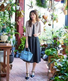 Tiaclasse 【洗える】ツイードタックワンピース