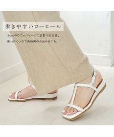 Pointer 日本製 本革ゴム仕様ストラップスクエアトゥサンダル