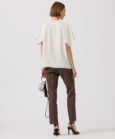 ICB L 【UVカット・接触冷感・防シワ・洗える】エステルダブルクロス ハンカチーフスリーブブラウス