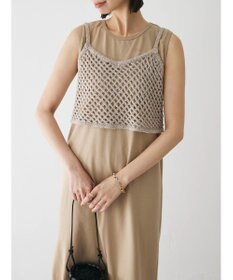 Green Parks ニットビスチェ付きカットソーワンピース