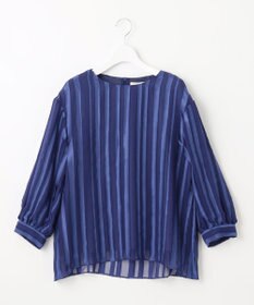 自由区 【XSサイズ～/洗える/セット可】オパールストライプ ブラウス